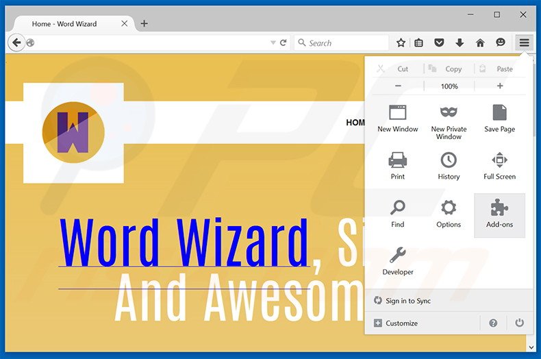 Rimuovere WordWizard adware da Mozilla Firefox step 1