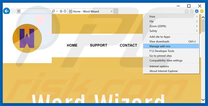 Rimuovere WordWizard adware da Internet Explorer step 1