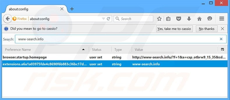 Cambia il tuo motore di ricerca predefinito www-search.info da Mozilla Firefox 