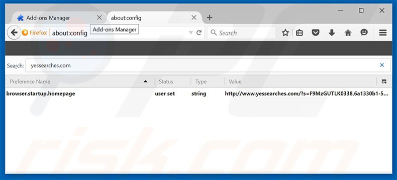 Cambia il tuo motore di ricerca predefinito yessearches.com da Mozilla Firefox 
