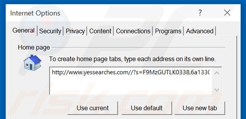 Cambia la tua homepage yessearches.com da Internet Explorer 