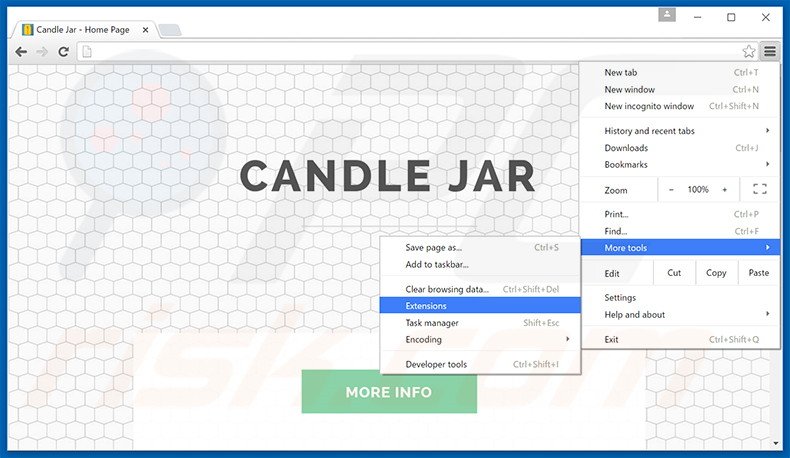 Rimuovere Candle Jar adware da Google Chrome step 1