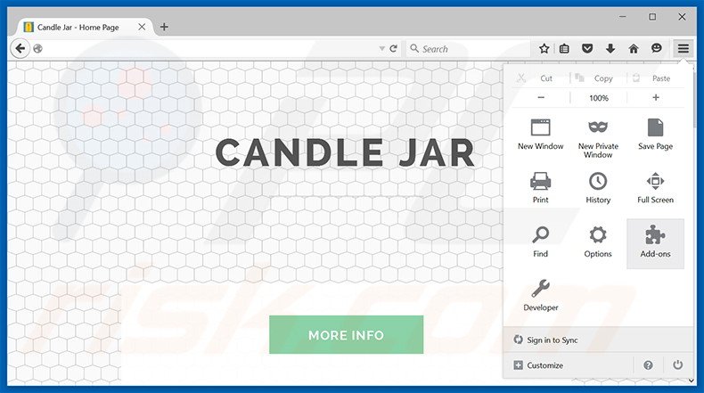 Rimuovere Candle Jar adware da Mozilla Firefox step 1