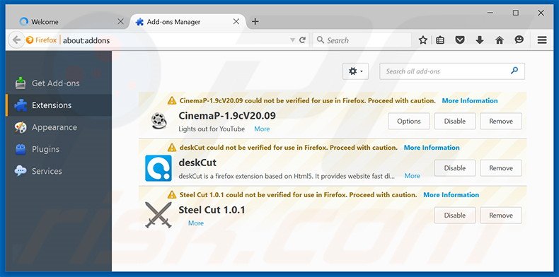 Rimuovere CashBack adware da  Mozilla Firefox step 2