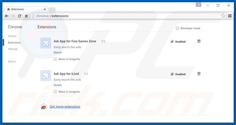 Rimuovere Discovery App adware da Google Chrome step 2