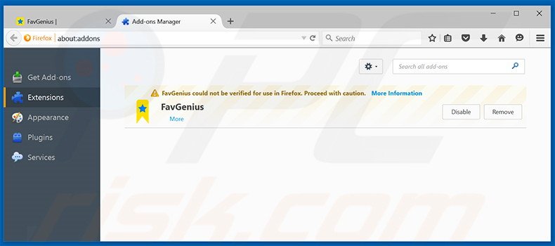 Rimuovere FavGenius adware da Mozilla Firefox step 2
