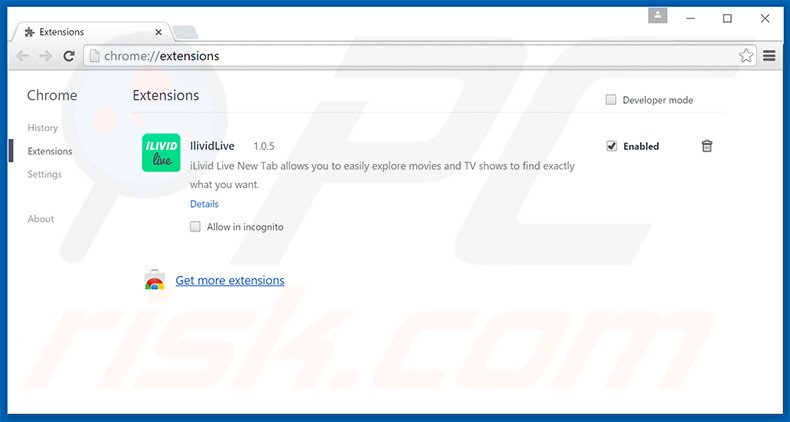 Rimuovere ilividlive.com da Google Chrome 