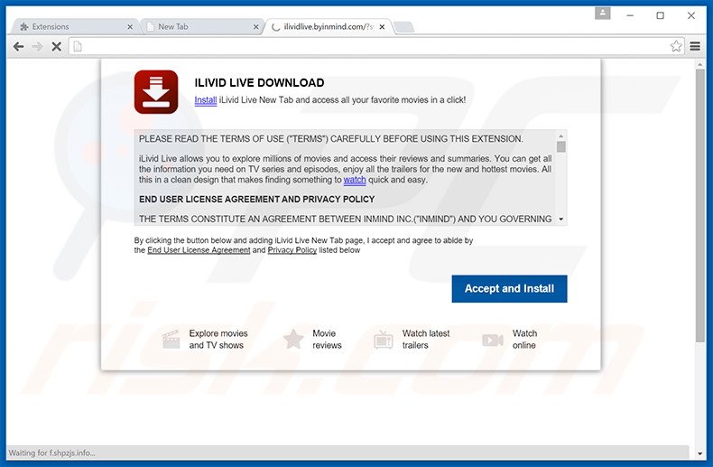 Website used to promote ilividlive.com browser hijacker