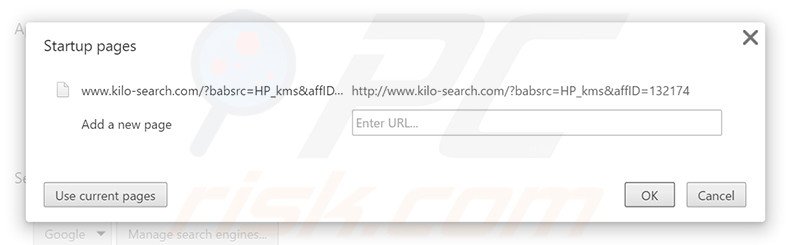 Cambia la tua homepage kilo-search.com in Google Chrome