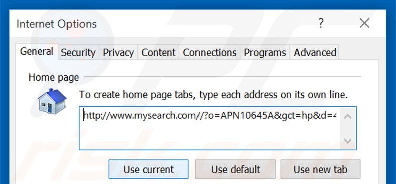 RemovingCambia la tua homepage mysearch.com in Internet Explorer 