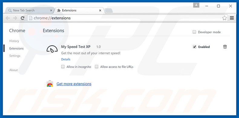 Rimuovere search.myspeedtestxp.com da Google Chrome