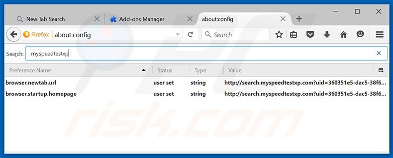 Cambia il tuo motore di ricerca predefinito search.myspeedtestxp.comda Mozilla Firefox 