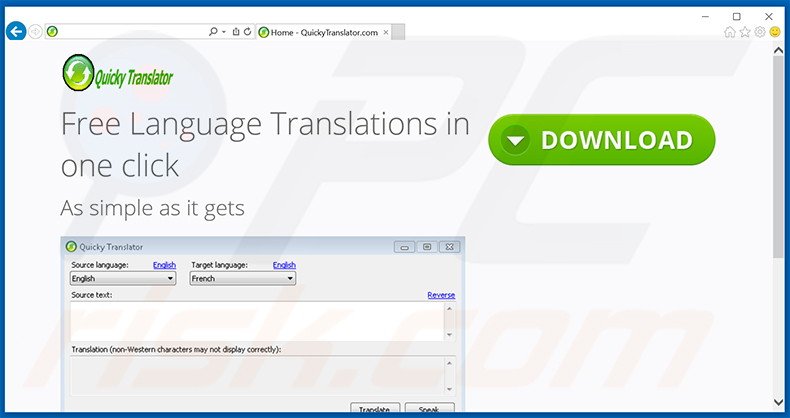 QuickyTranslator adware