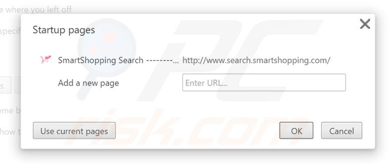 Cambia la tua homepage search.smartshopping.com in Google Chrome