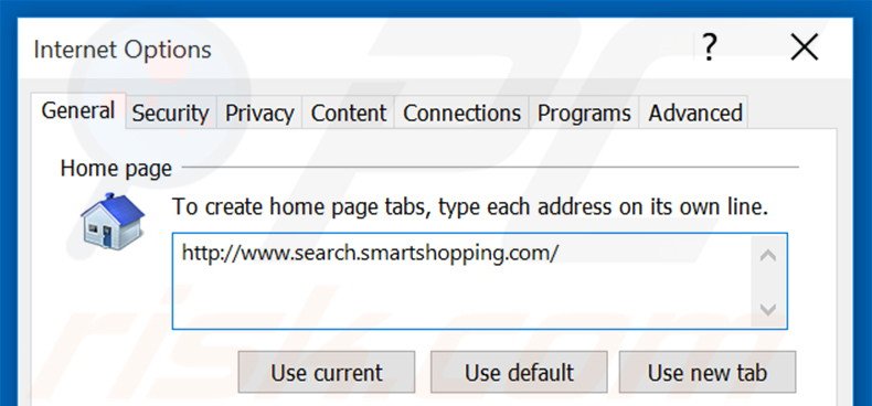 Cambia la tua homepage search.smartshopping.com in Internet Explorer