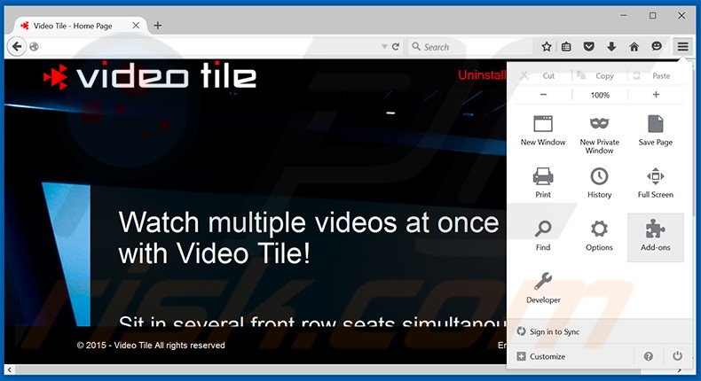 Rimuovere Video Tile adware da Mozilla Firefox step 1