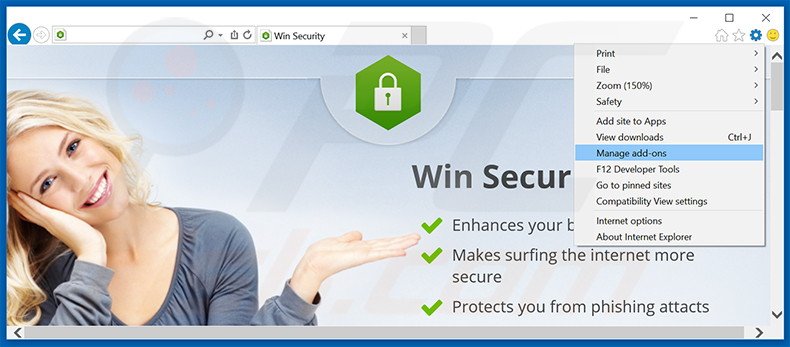 Rimuovere Win Security adware da   Internet Explorer step 1