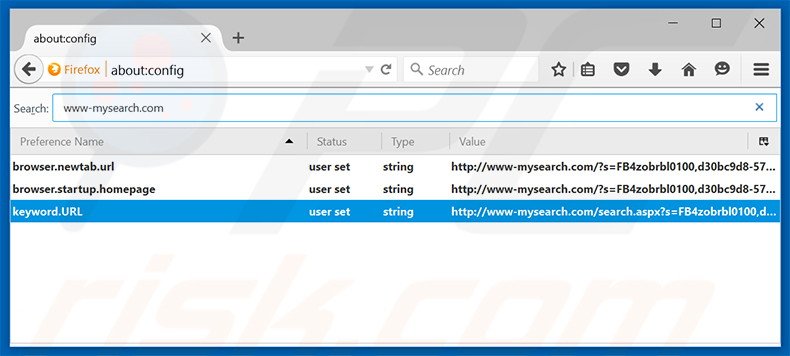 Cambia il tuo motore di ricerca predefinito www-mysearch.com in Mozilla Firefox 