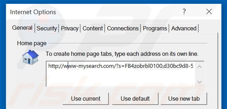 Cambia la tua homepage www-mysearch.com in Internet Explorer 
