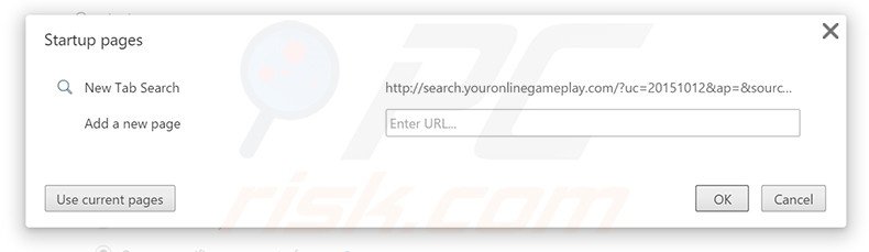 Cambia la tua homepage search.youronlinegameplay.com da Google Chrome