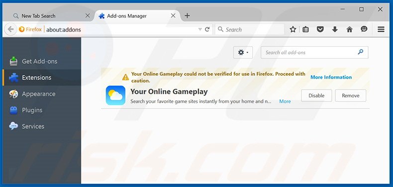 Rimuovere search.youronlinegameplay.com da Mozilla Firefox