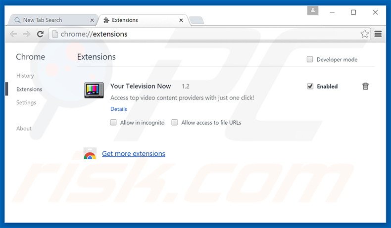 Rimuovere search.yourtelevisionnow.com da  Google Chrome