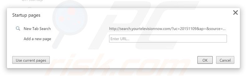 Cambia la tua homepage  search.yourtelevisionnow.com in Google Chrome 