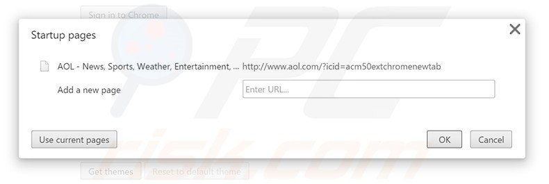 Cambia la tua homepage search.aol.com in Google Chrome