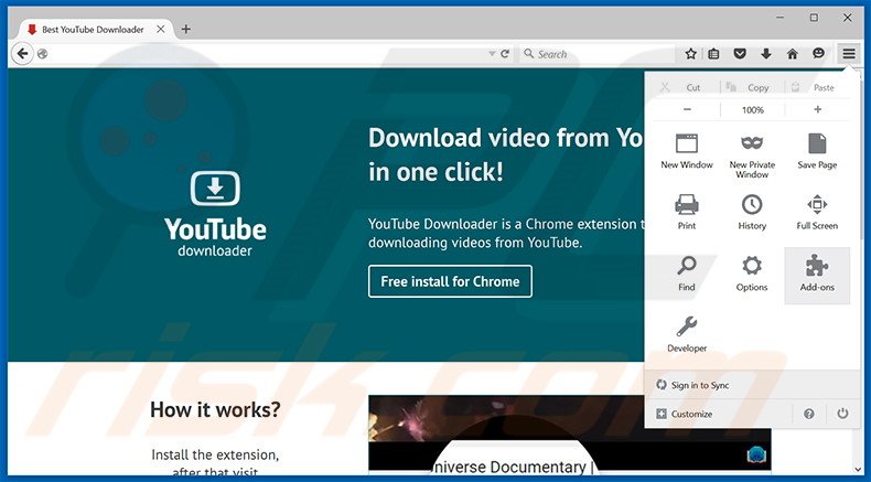 Rimuovere Best YouTube Downloader adware da Mozilla Firefox step 1