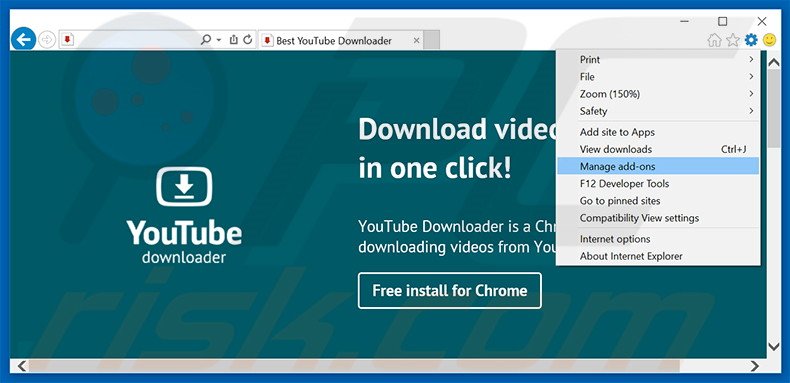 Rimuovere Best YouTube Downloader adware da Internet Explorer step 1
