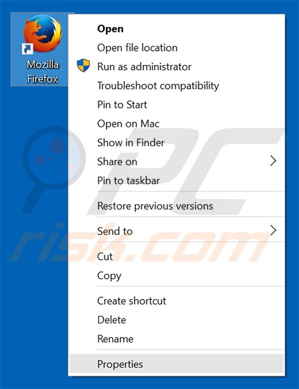 Aggiustare il collegamento rapido a Mozilla Firefox  step 1