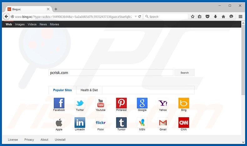 bing.vc browser hijacker