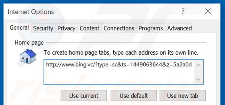 Cambia la tua homepage bing.vc in Internet Explorer 