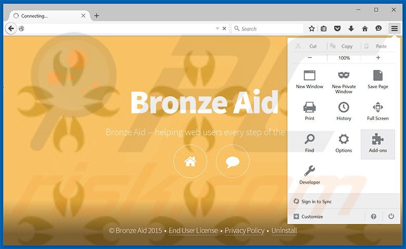 Rimuovere Bronze Aid adware da Mozilla Firefox step 1