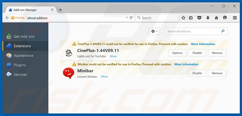 Rimuovere Bronze Aid adware da Mozilla Firefox step 2
