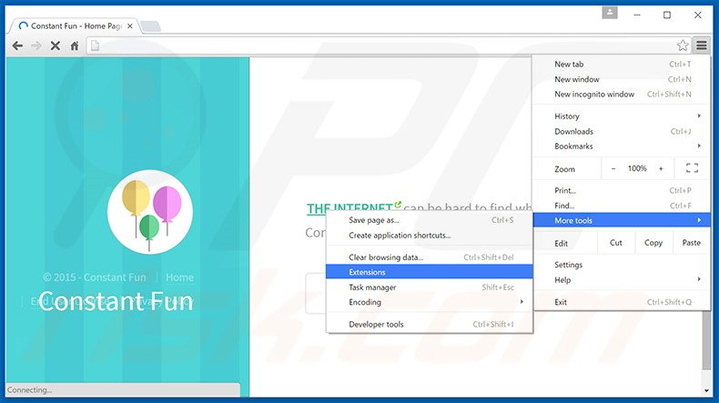 Rimuovere Constant Fun adware da Google Chrome step 1