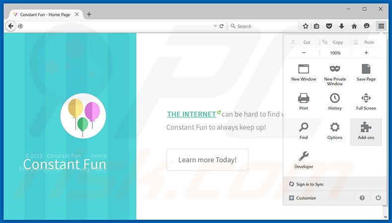 Rimuovere Constant Fun adware da Mozilla Firefox step 1