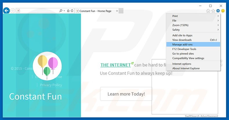 Rimuovere Constant Fun adware da Internet Explorer step 1