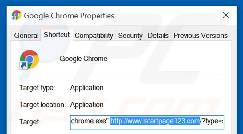Aggiustare il collegamento rapido a  Google Chrome  step 2