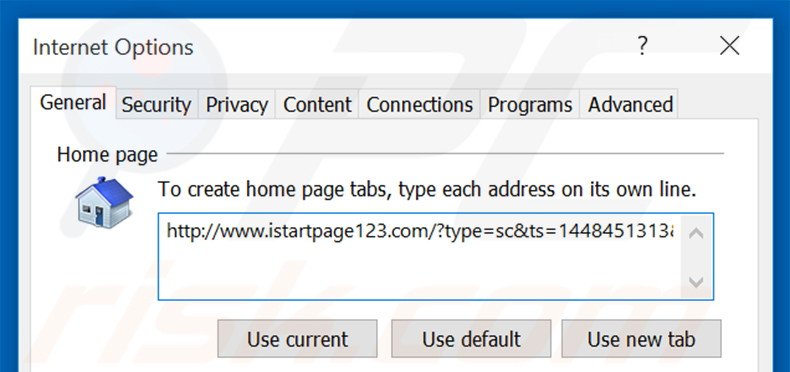 Cambia la tua homepage istartpage123.com da Internet Explorer 