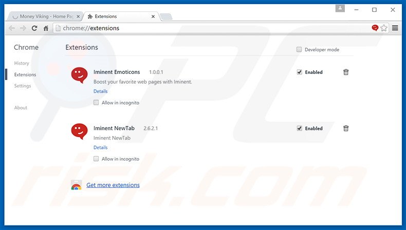 Rimuovere Money Viking adware da Google Chrome step 2