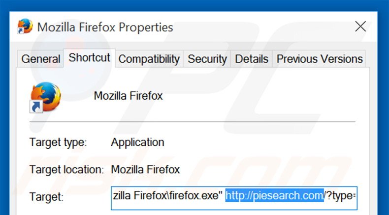 Aggiustare il collegamento rapido a Mozilla Firefox  step 2