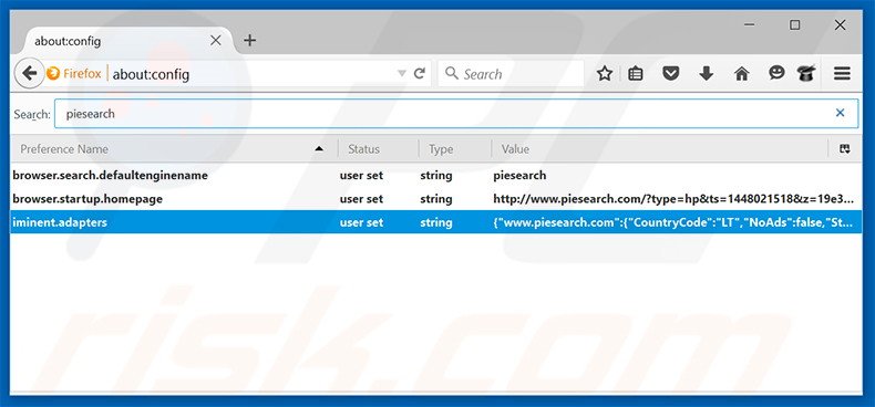 Cambia il tuo motore di ricerca predefinito piesearch.com in Mozilla Firefox 