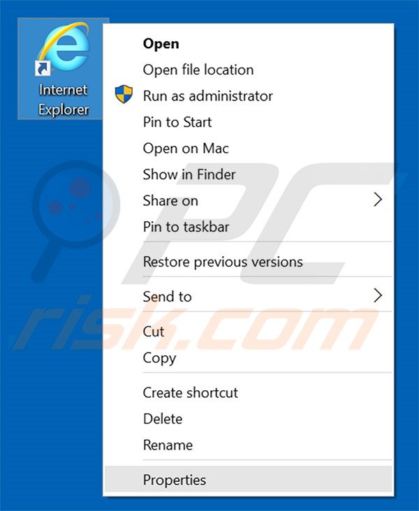 Aggiustare il collegamento rapido a internet explorer step 1