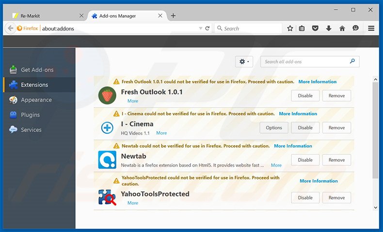 Rimuovere Re-Markit adware da Mozilla Firefox step 2