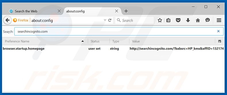 Cambia il tuo motore di ricerca predefinito searchincognito.com in Mozilla Firefox 