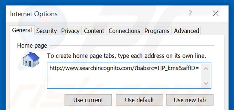 Cambia la tua homepage searchincognito.com in Internet Explorer 
