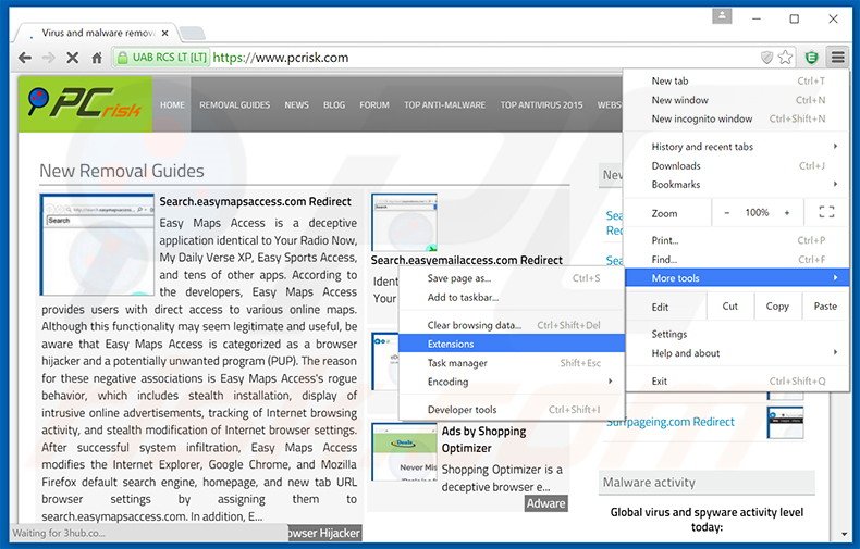 Rimuovere Serpens adware da Google Chrome step 1
