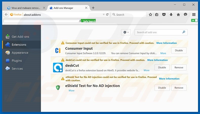 Rimuovere Serpens adware da Mozilla Firefox step 2