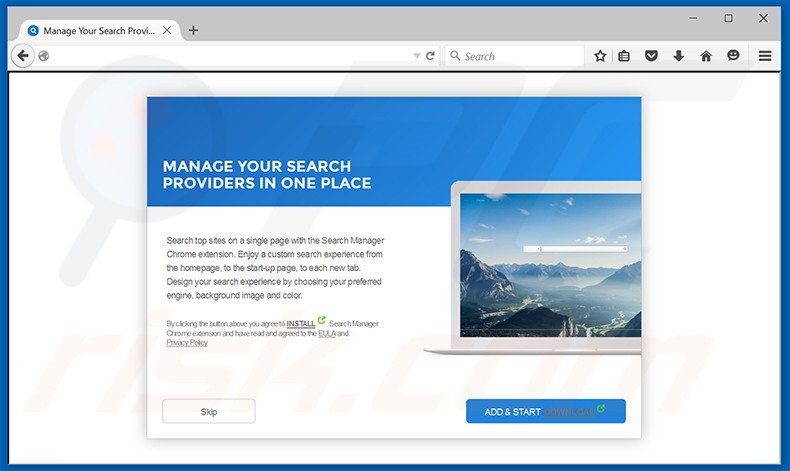 Website used to promote srch.bar browser hijacker